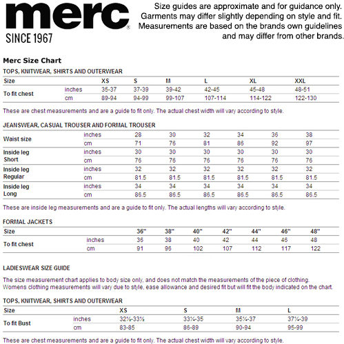 merc size guide