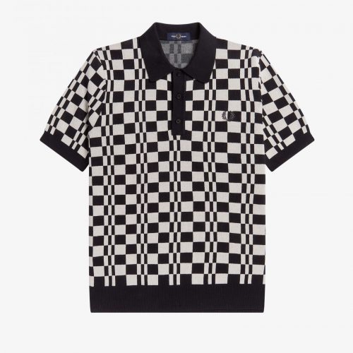 Chequerboard Knitted polo